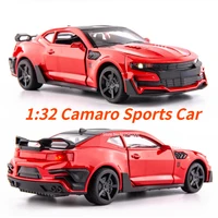 1:32 Scale Camaro Car Toys Alloy Diecast Model Sports Car with Sound Light Doors Openable Vehicles Toy for Child Birthday Gifts 1
