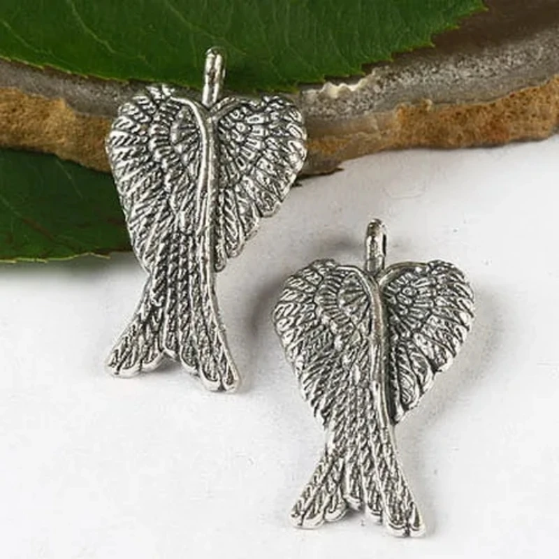 

10pcs 28*16mm Tibetan Silver Angel's Wing Pendant H2817 Charms for Jewelry Making