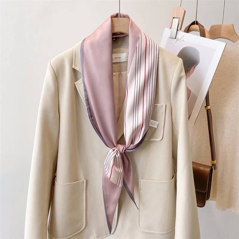 

New Pointed Silk Classic English Vertical Pattern Printed and Dyed Spring/Summer Elegant Women's Fashion Ribbon