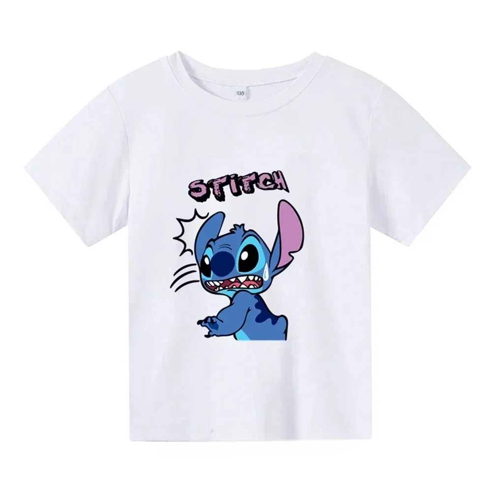 thumbnail image 1 of Nueva camiseta de algodón de Lilo & Stitch para niños, camisetas de manga corta de verano a la moda con dibujos animados para niños y niñas, 1 of 5