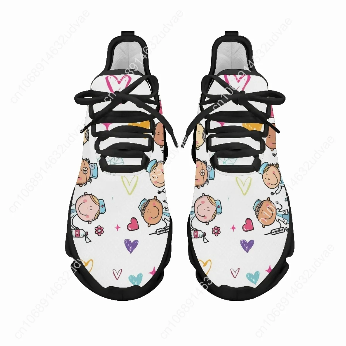 Cartoon Doctor Nurse Shoes for Women Female Flats Shoes Running Sneakers Light Mesh Ladies Footwear chaussure femme