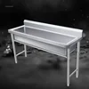 Commercial Stainless Steel Large Single-tank Floor-standing Dishwashing Kitchen Sinks for School Canteen Outdoor Washing Sinks 4