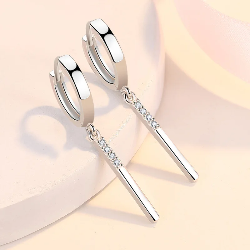925 Sterling Silver Inlaid Zircon Earrings