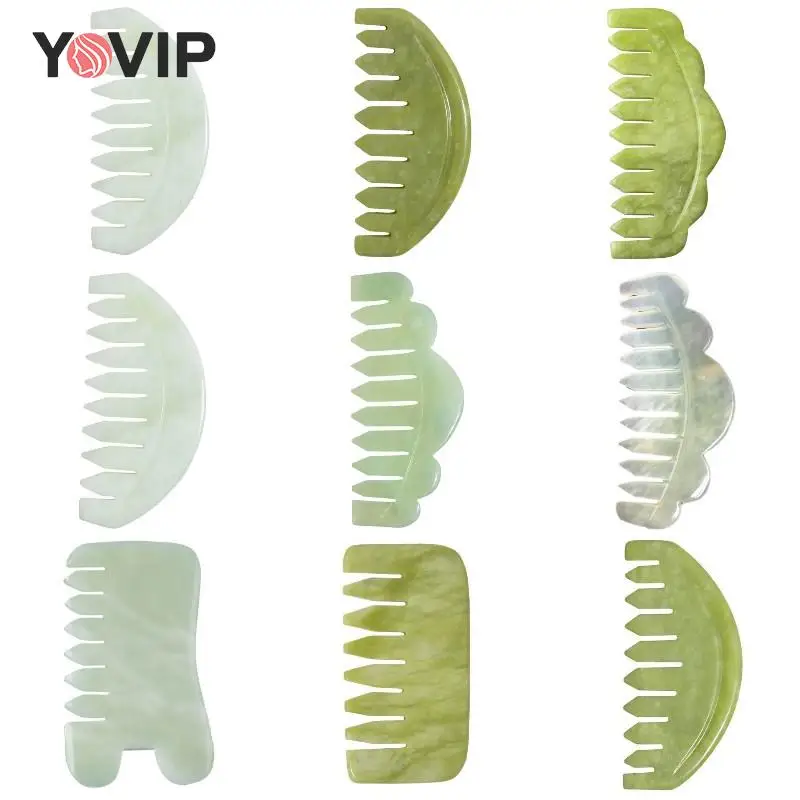 

Face Slimmer Gouache Scraper Massager Natural Jade Stone Guasha Tools Massage Comb Body Acupuncture Stick Beauty Health Tool