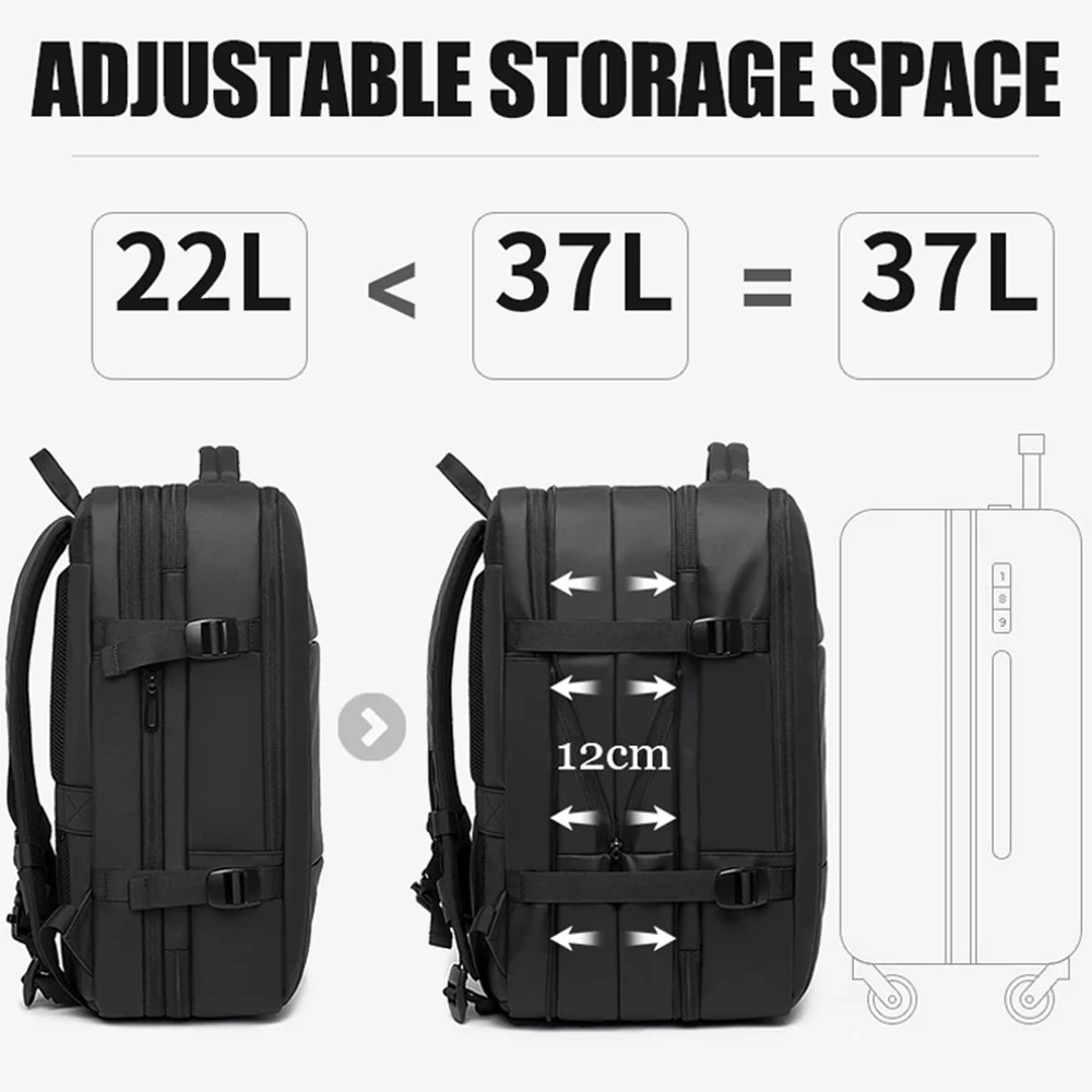 Travel Backpack Men Business Backpack School Expandable USB Bag Large Capacity 17.3 Laptop Waterproof Fashion Backpack
