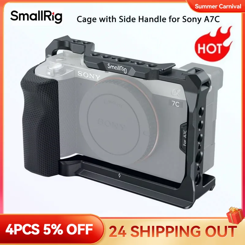 smallrig-full-cage-with-silicone-side-handle-for-sony-a7c-with-locating-holes-for-arri-quick-release-plate-arca-and-cold-shoe