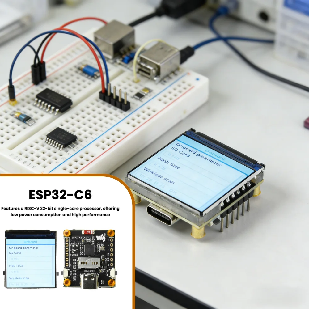 ESP32-C6 - Placa de desarrollo de pantalla LCD de 1.9 pulgadas, 170 x 320 píxeles