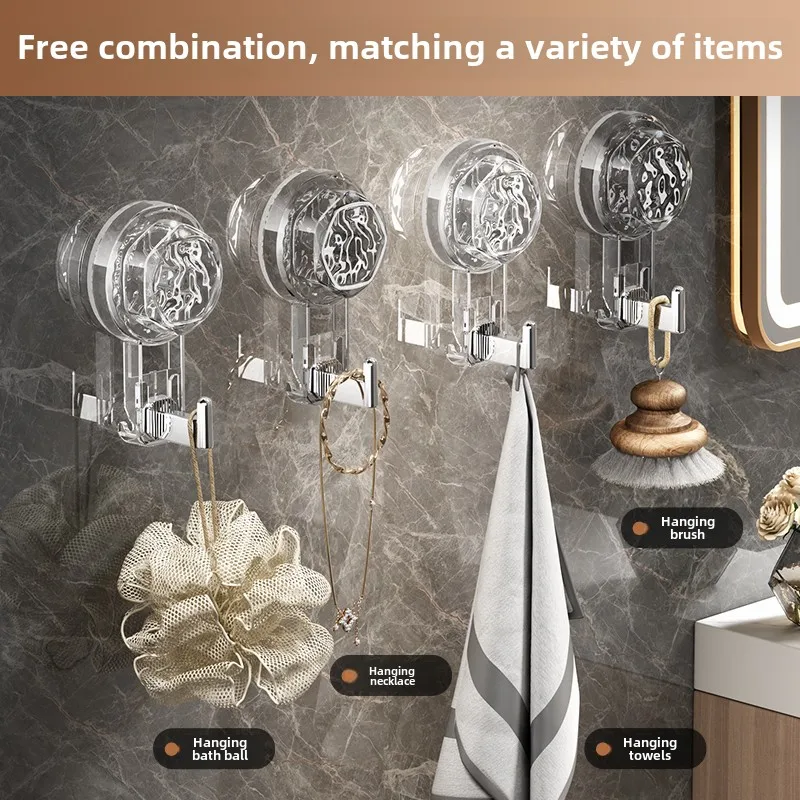 Suction Cup Hooks Household without drilling Multifunctional Wall Hanging Keys Clothes Hooks Bathroom Kitchen self-adhesive hook suction cup hooks