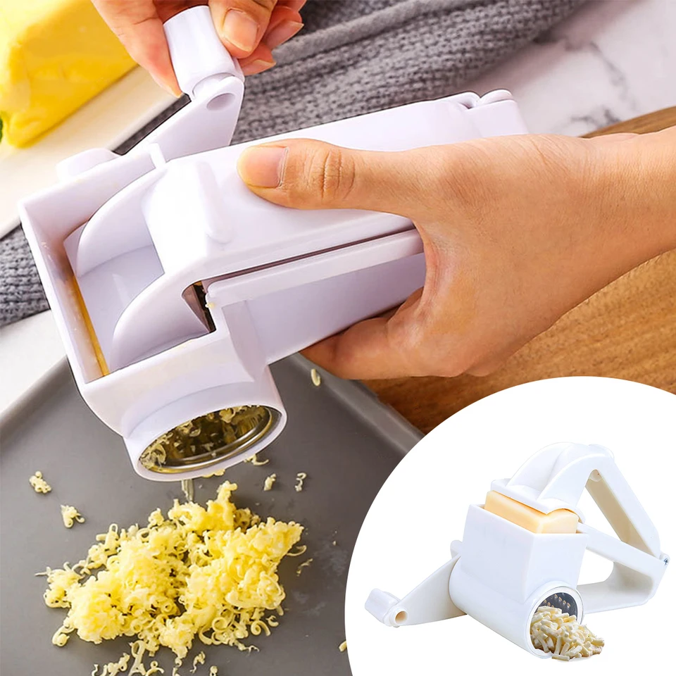 Moocorvic Rotary Cheese Grater with Handle, Handheld Tool, Heavy-Duty Cheese  Cutter, For Hard Parmesan Or Soft Cheddar Cheese, Ginger, Butter Hand Tool  