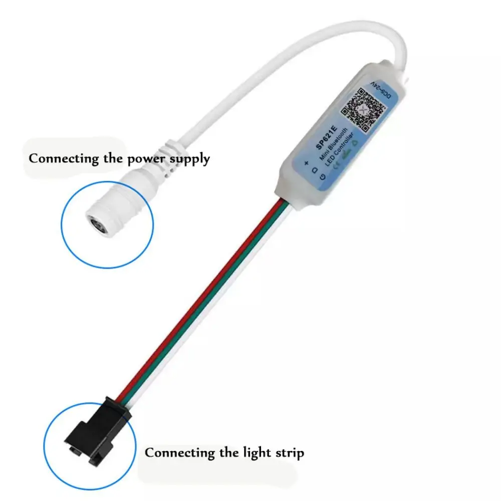 Piexls Music Bluetooth App Controller Addressable SP621E LED Strip Light Controller 3 PIN DC5-24V for WS2812B WS2811