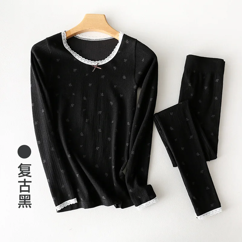 Long Johns Thermal Underwear Sets New Spring Women Clothes Warm Lingerie O-neck Long-Sleeved Trousers Seamless Pants V718