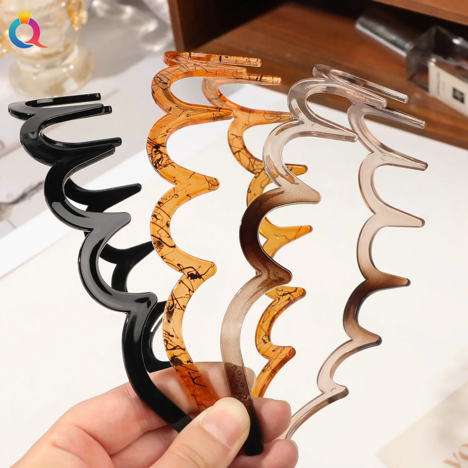 Stylish Non-Slip Acetate Wave Headbands
