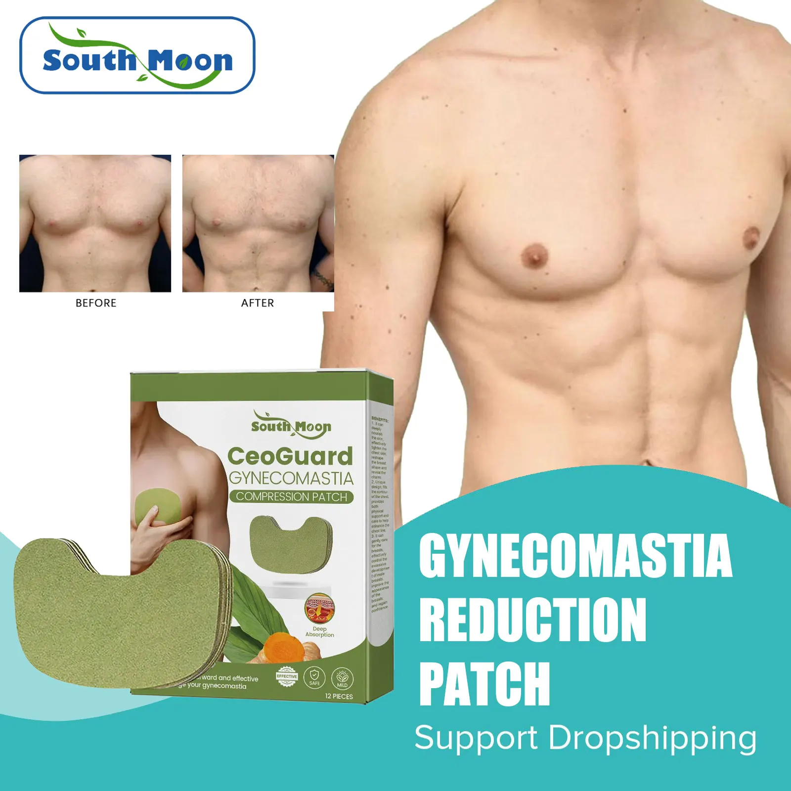 Chest Fat Remover Patch Gynecomastia Firming Anti Cellulite Shrink Chest Strengthen Muscles Fitness Breast Fat Burner Sticker