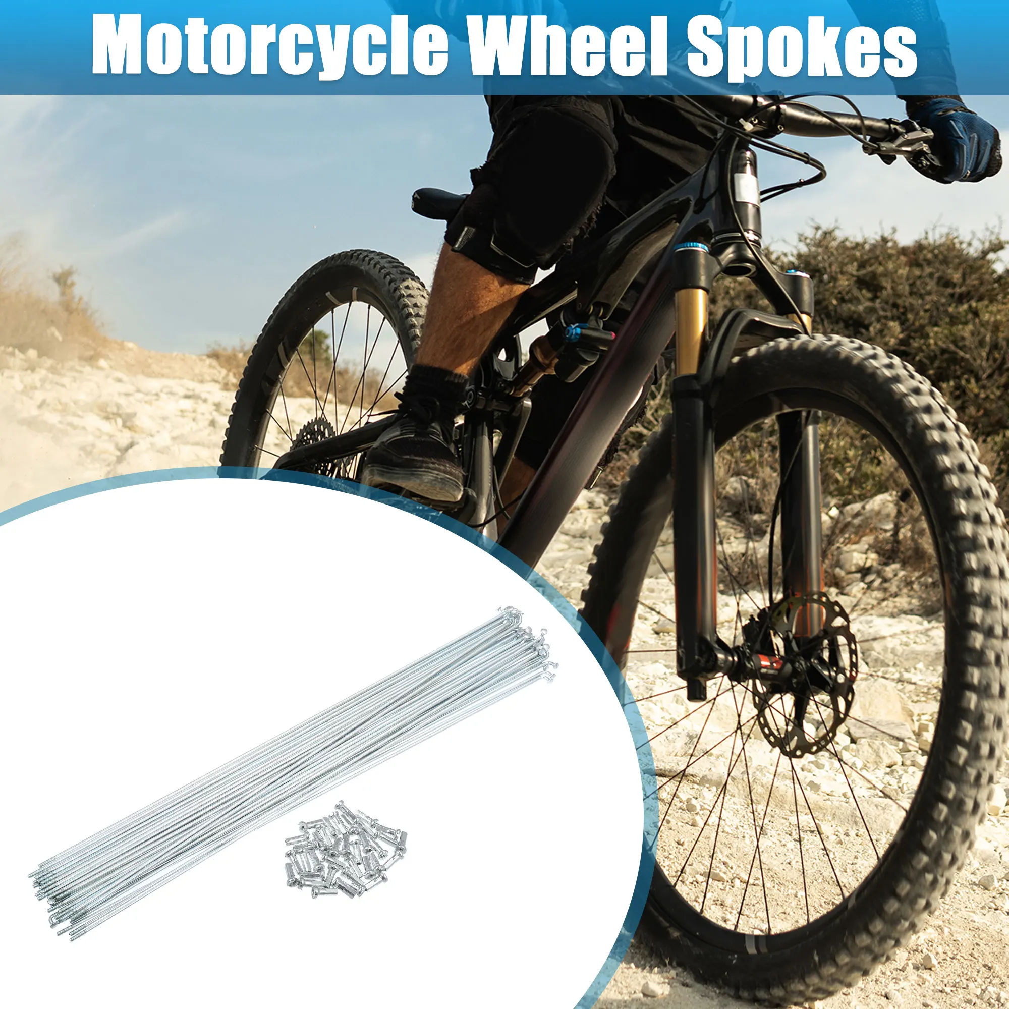 14G J Bend Bicycle Galvanized Spokes 300mm 305mm Spokes with Nipples 36pcs X Autohaux