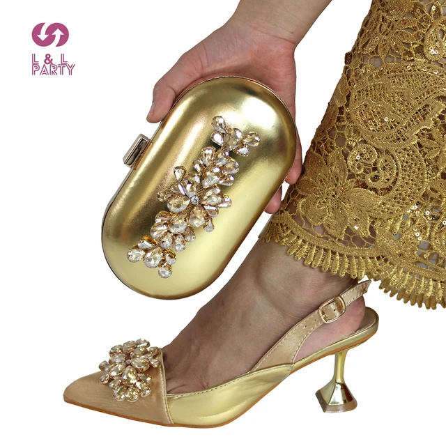 Gold Italian shoe and bag