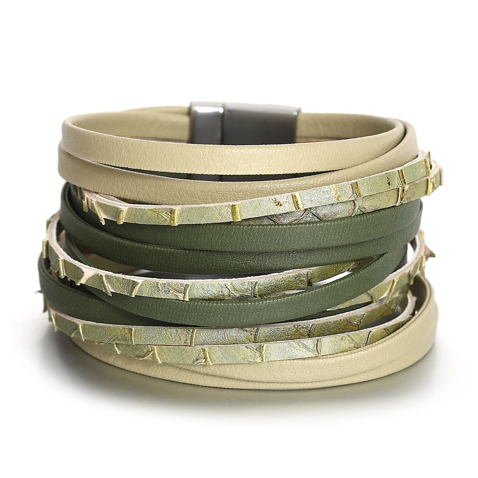 Bracelet Jewelry Strips Leather Bracelets Women Fashion Multilayer