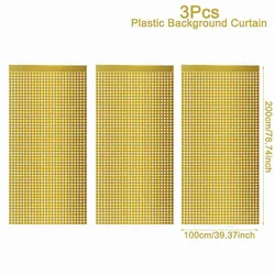 Glamorous Glitter Foil Curtain Backdrops - Set of 3 in Silver and Rose Gold (Golden)
