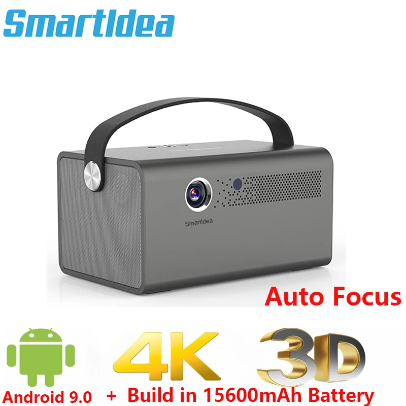 Smartldea V7 Pro 4K 3D 5G Projector auto focus build 15600mAh android 9.0 2G RAM 32G ROM Real SBS TNB Bluray 3D beamer bluetooth