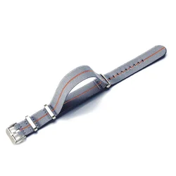 Versatile Breathable Nylon Elastic Woven Watch Strap - 20mm (Grey orange)