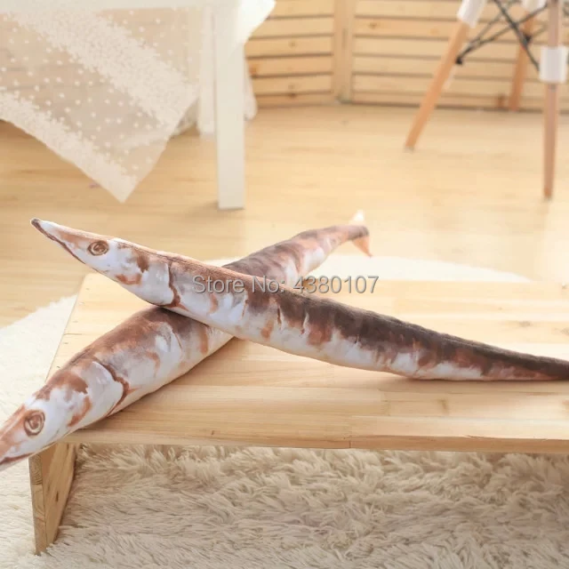 lifelike Sea Animal Fish Pillow Evil Funny Stuffed Saury Plush Baby Toys Cushion Birthday Gifts.