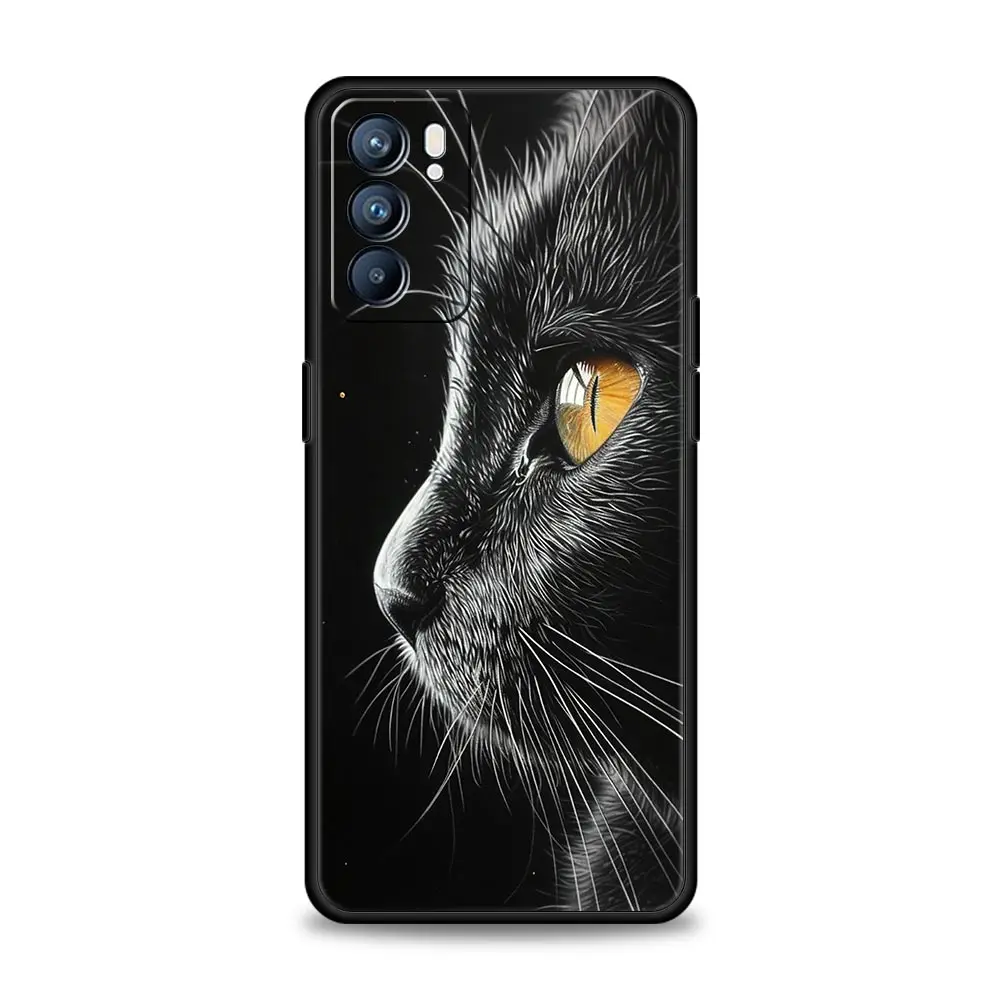 Sleek Black Cat Design Phone Case Cover