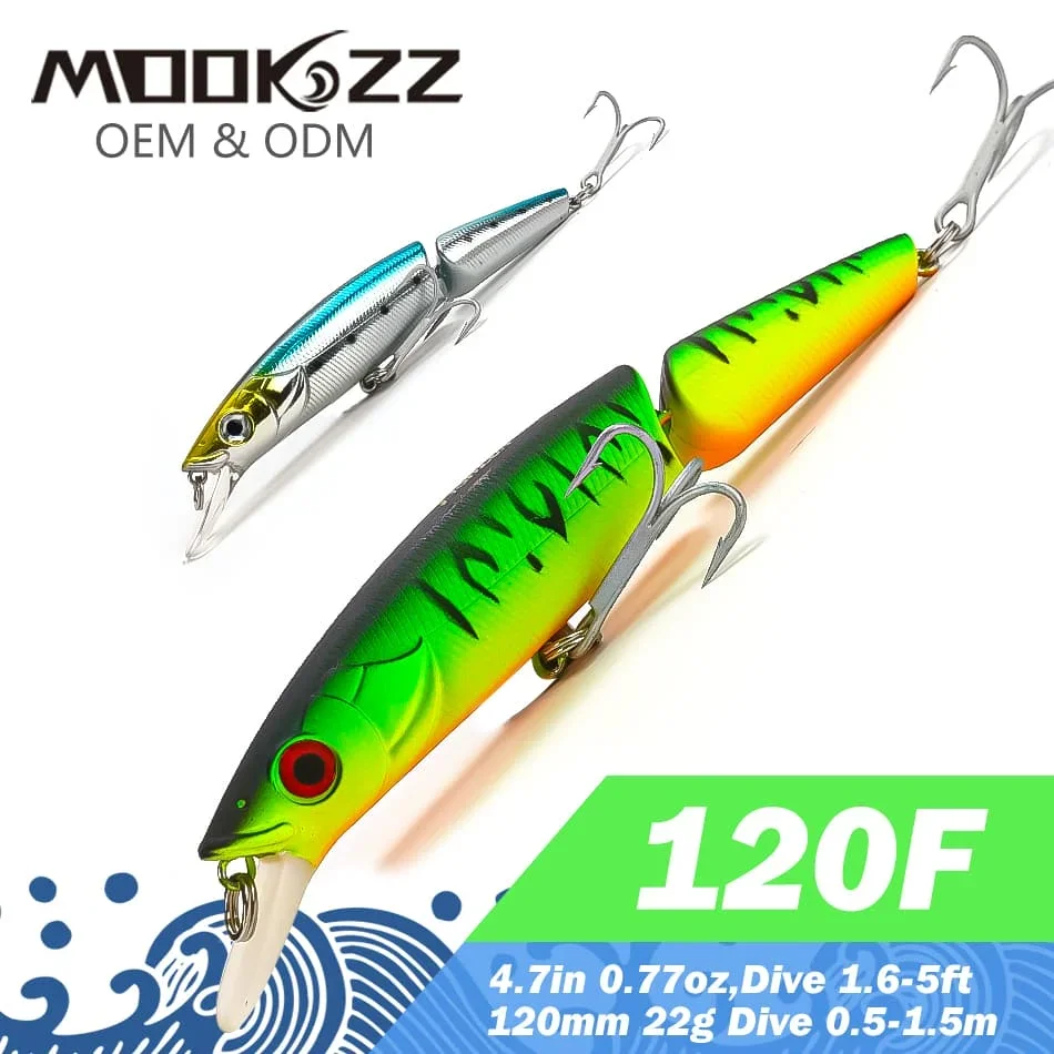 

MOOKZZ 120mm 22g Best Price Floating Two sections Jerking bait Fishing Lures Artificial Baits tackles