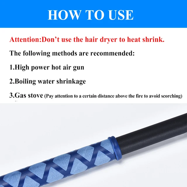 0.2M/1M Non-slip Heat Shrink Wrap Tubing Fishing Rod DIY 5 Colors Handle Insulation Waterproof Racket Handle Grip 15-50MM 4