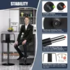 Raynesys Metal Swivel Barstools Set of 2,Enlarged PU Leather Seat with Metal Back, Adjustable from 24" to 33" for Counter Height 3