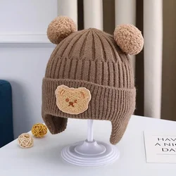 Adorable Bear Ear Winter Knit Baby Hat (Khaki)