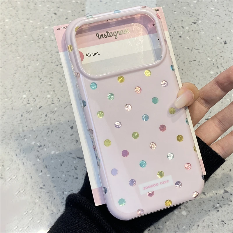 รูปสินค้า เคสโทรศัพท์สีสันสดใสสไตล์เกาหลี ชิคๆ สำหรับ iPhone ทุกรุ่น