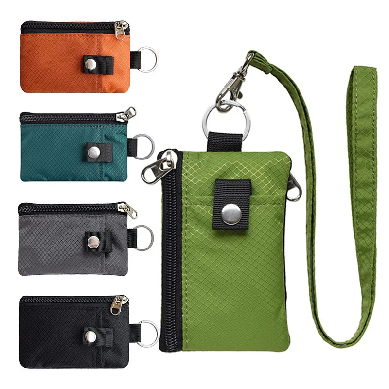 Gebwolf Rfid Blocking Kleine Portemonnee Met Id Raam Waterdichte Rits Case Pouch Met Lanyard Sleutelhanger Voor Kaarten Cash Portemonnee