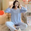 Maternity Wear Thin Pajamas Home Wear Monthly Wear Suit Breastfeeding Suit Long-Sleeved Home Wear Suit Maternity Casual Wear 2