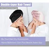 Microfiber Hair Wrap Towel Double Layer Curly Hair Turban Towel for Women Satin Hair Drying Towel for Curly Hair 4