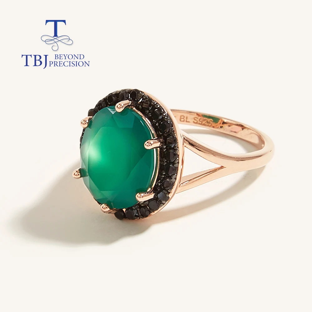 Bague Femme En Pierre Verte - Agate? - Taille 55 - Élégance Naturelle - Occasion