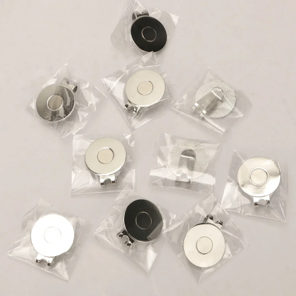 고품질 골프 모자 바이저 캡 클립, 25mm, 골프 공 조준 아연 합금 마그네틱 마커, 전문 골프 훈련 보조, 10 개