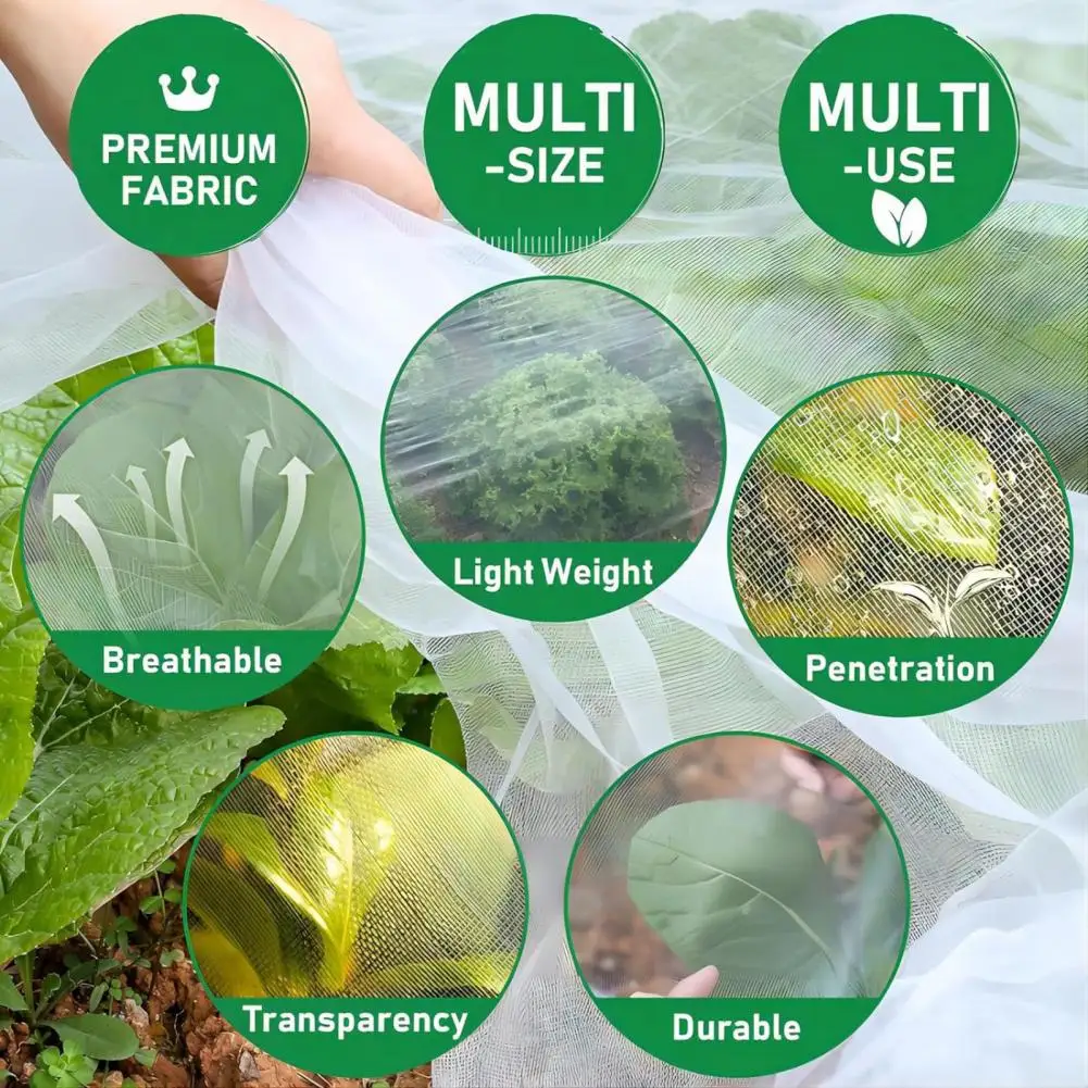 

Insect-proof Mesh Cover Insect-proof Fruit Tree Netting Bag with Zipper Drawstring for Garden Protection Breathable for Easy