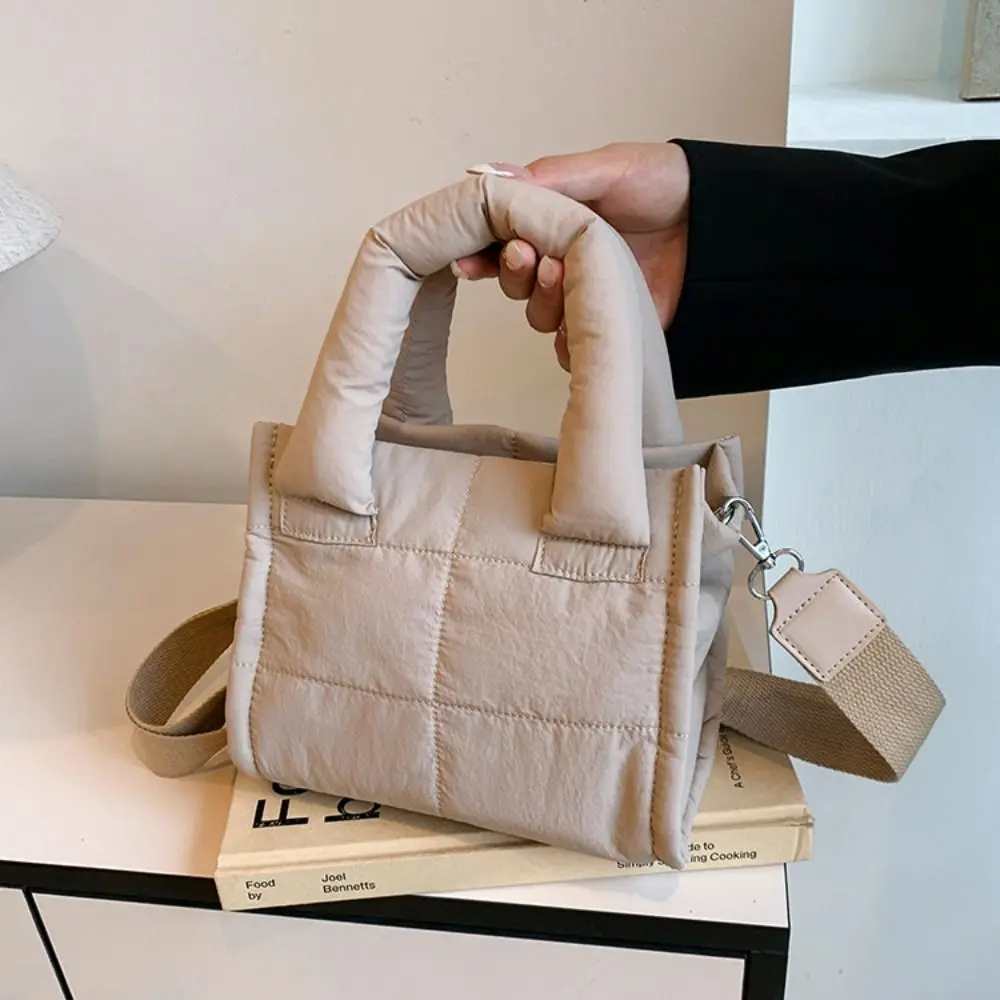 Vielseitige, leichte Puffer-Einkaufstasche, große Kapazität, lässige, gesteppte Umhängetasche, Daunen-Baumwolltasche für Damen – Detail 13