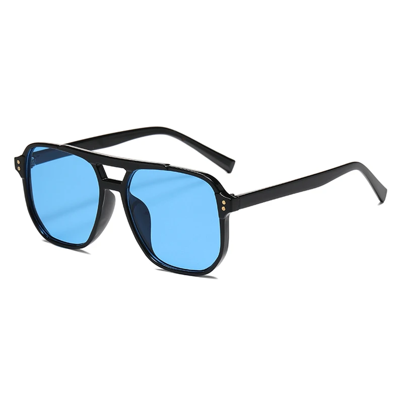 Vintage Oversized Pilot Sunglasses with Yellow Lenses – Unisex Eyewear