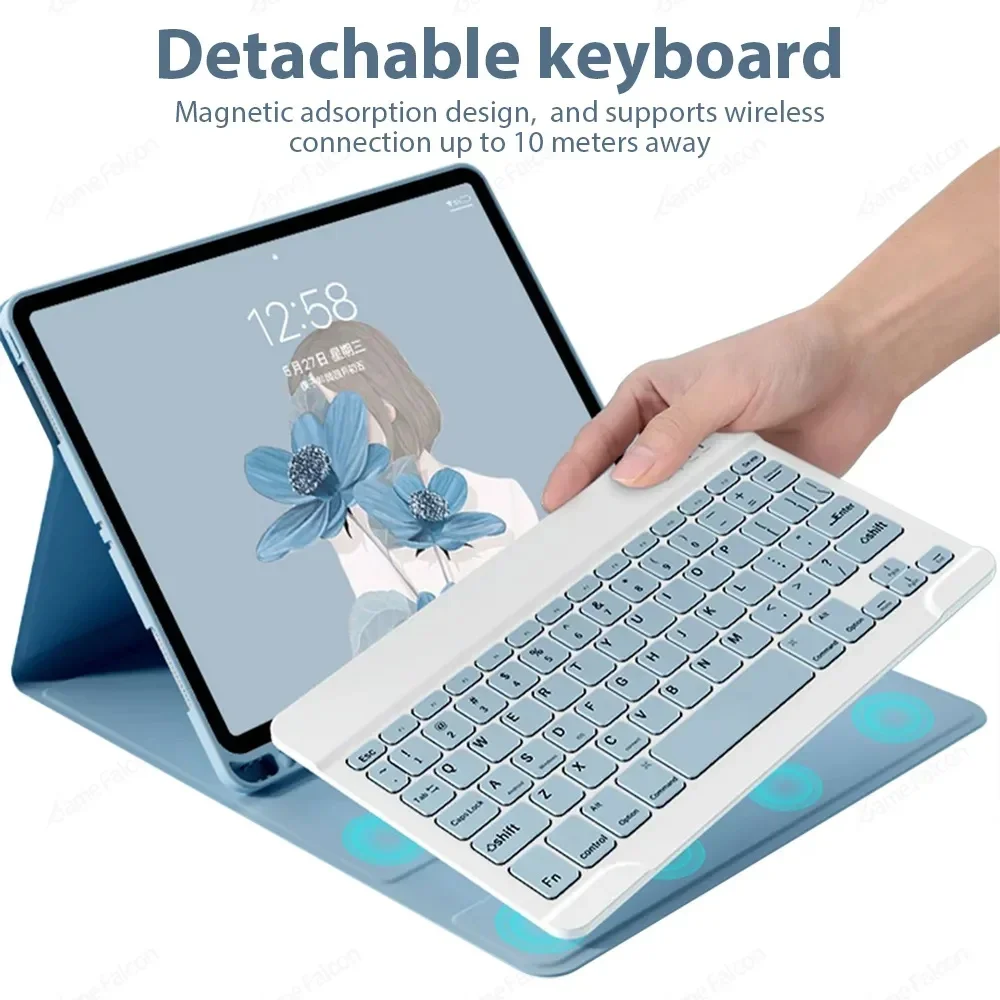 Compact Magnetic Keyboard Case with Mouse