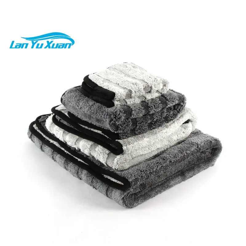 

1200GSM double -layer dual -color 75*90 cm automotive ultra -fine fiber distorted details Towel towels for car care