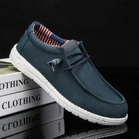 Men's Slip-On Casual Loafers Lightweight Comfortable Canvas Shoes Stretch Loafer Non Slip Breathable Boat Shoes for Men