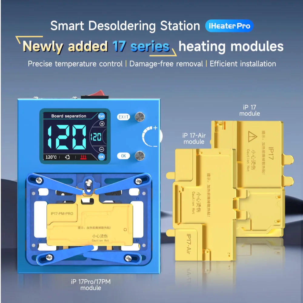 JC iHeater Pro 예열 스테이션 아이폰 X-17 프로 맥스/에어 안드로이드 CPU 칩 디거밍 메인보드 레이어드 디솔더링 플랫폼