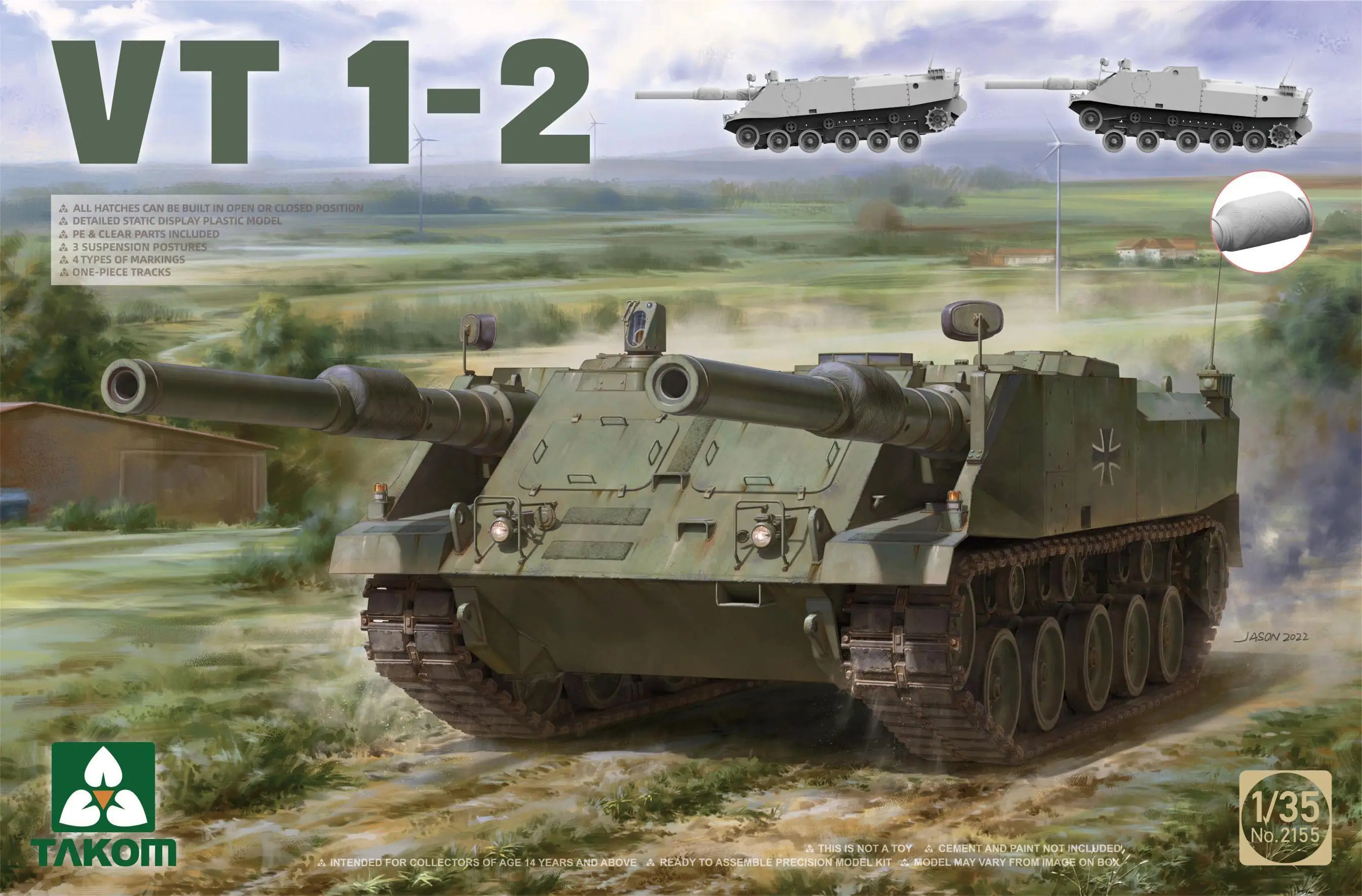 

Takom 2155 1/35 scale VT 1-2 main battle tank assemble plastic model kit