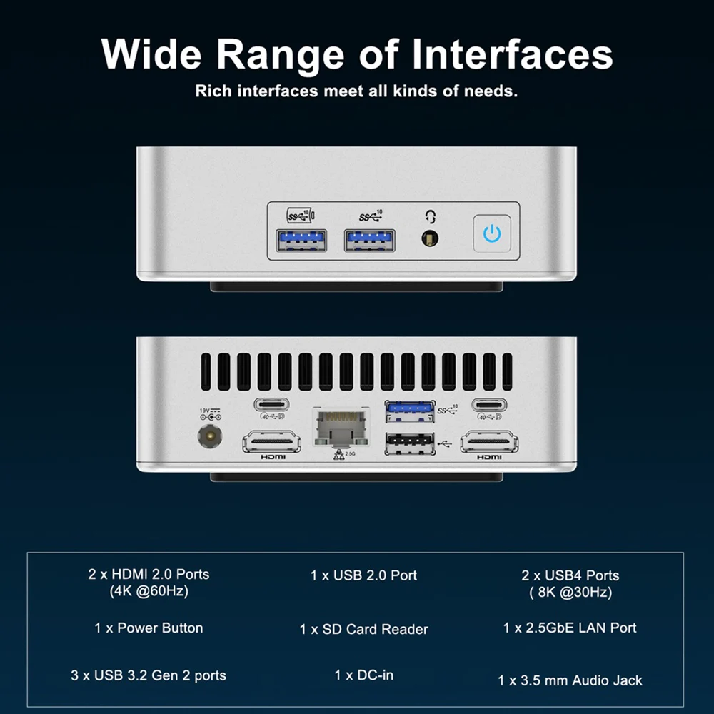 GEEKOM XT12 Pro Mini PC Intel Core i9-12900H 14 Core fino a 5.0GHz 32GB RAM 1TB SSD WiFi 6E Bluetooth 5.2 supporto Quad Display