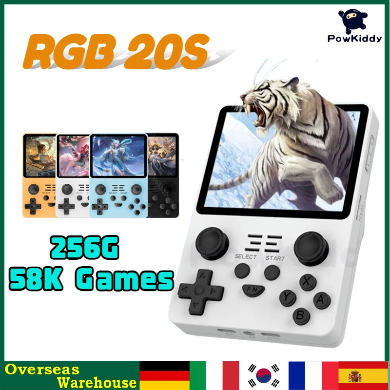 Powkiddy Rgb20S Console Di Gioco Portatile Open Source Retrò Rk3326 Schermo Ips Da 3.5 Pollici Console Per Videogiochi Retrò Regali Per Bambini