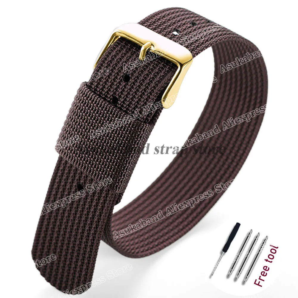 Black and Green Nylon Braided Men's Army Sports Watch Strap - Breathable and Wear-Resistant