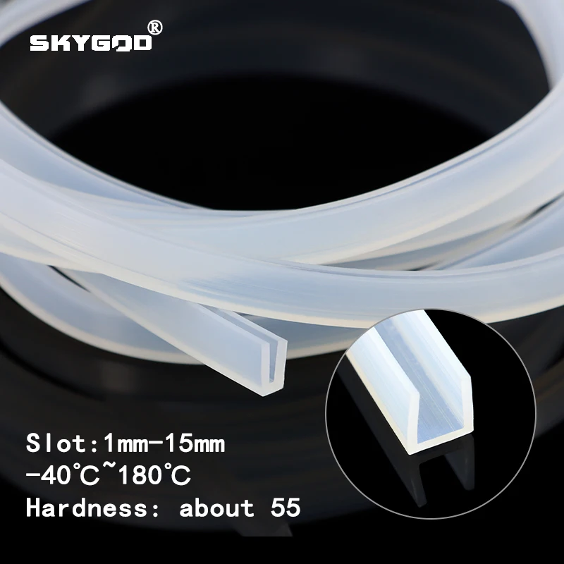 1m silicone rubber seal strip U shape solid gasket soft window car door shower frameless glass edge weatherstrip protect door seal strip sealing strip tape window seal strip sealing tape sealing strip rubber seal strip silicone seal strip