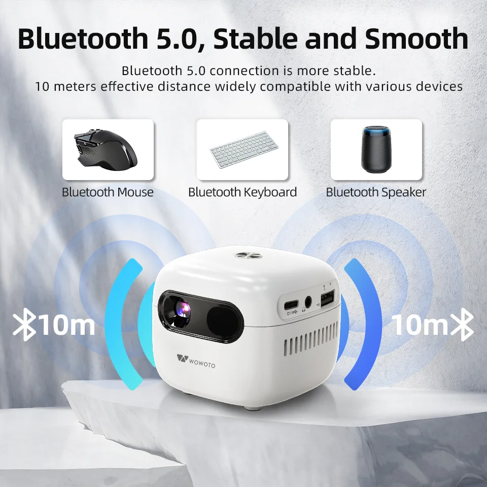 Q6plus 미니 프로젝터 폰, 120ANSI 루멘, 2G 램, 블루투스, 와이파이 지원, LED 미니 프로젝터, 판촉용 선물