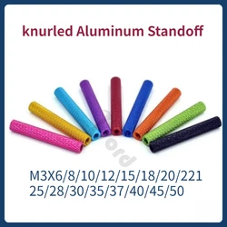 Colorful Aluminum Knurled Spacer Standoffs - 10 Pack (M3, Various Lengths) - Grey