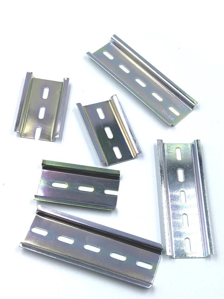 Din Rail Terminal Block Din Rail 10/20/30/40/60cm C45 Iron Cut Din Rail Electrical Guide Rail 35mm Terminal Block For Circuit Breaker Electric Iron Clamp